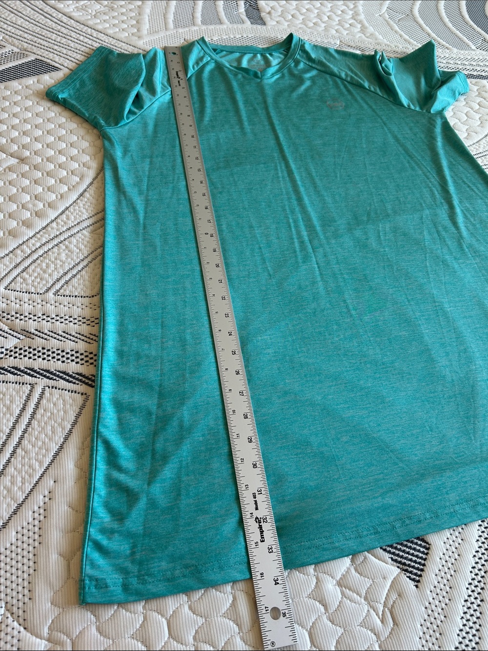 Connect T-Shirt Dress Women’s Large Turquoise/Metallic Silver - Picture 5 of 7
